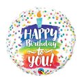Mayflower Distributing Qualatex 91196 18 in. Happy Birthday To You Rainbow Cake Flat Foil Balloon - Pack of 5 91196